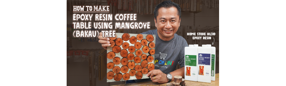 How to make epoxy resin Coffee Table using Mangrove Bakau Tree Trunk | Home Store HL310 Epoxy Resin