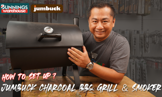 How to set up Jumbuck Gens-10 Charcoal BBQ Grill & Smoker  Bunnings Warehouse