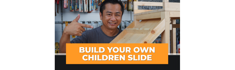How to build your own children slide with pine wood timber + wood glue + screws.