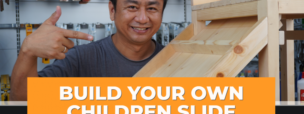 How to build your own children slide with pine wood timber + wood glue + screws.
