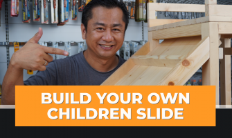 How to build your own children slide with pine wood timber + wood glue + screws.
