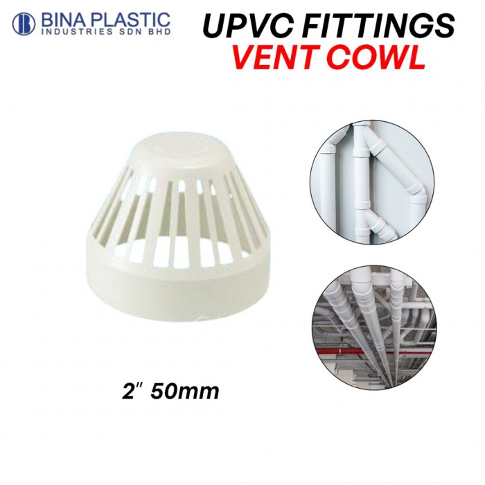 Bina Plastic UPVC Fittings Vent Cowl 2" 50MM