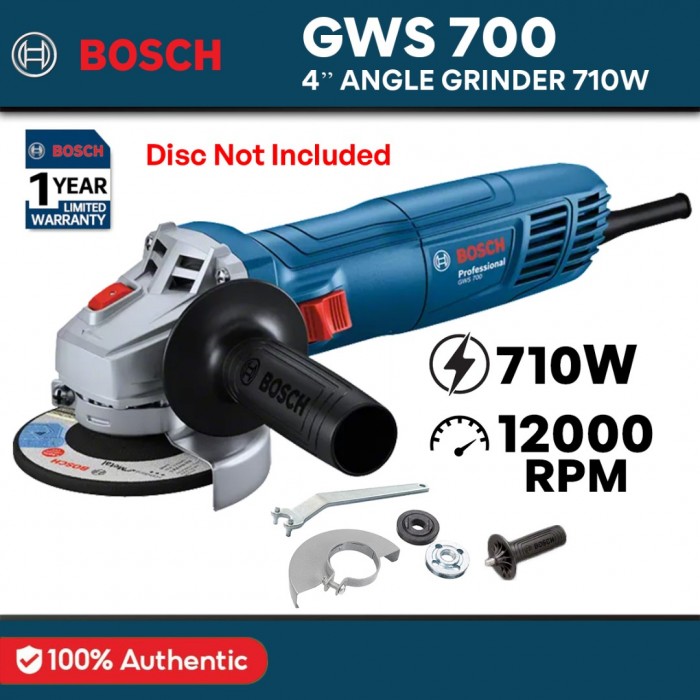 Bosch GWS 700 Professional 4'' 100MM Angle Grinder With Handle 710W (06013A31L0)