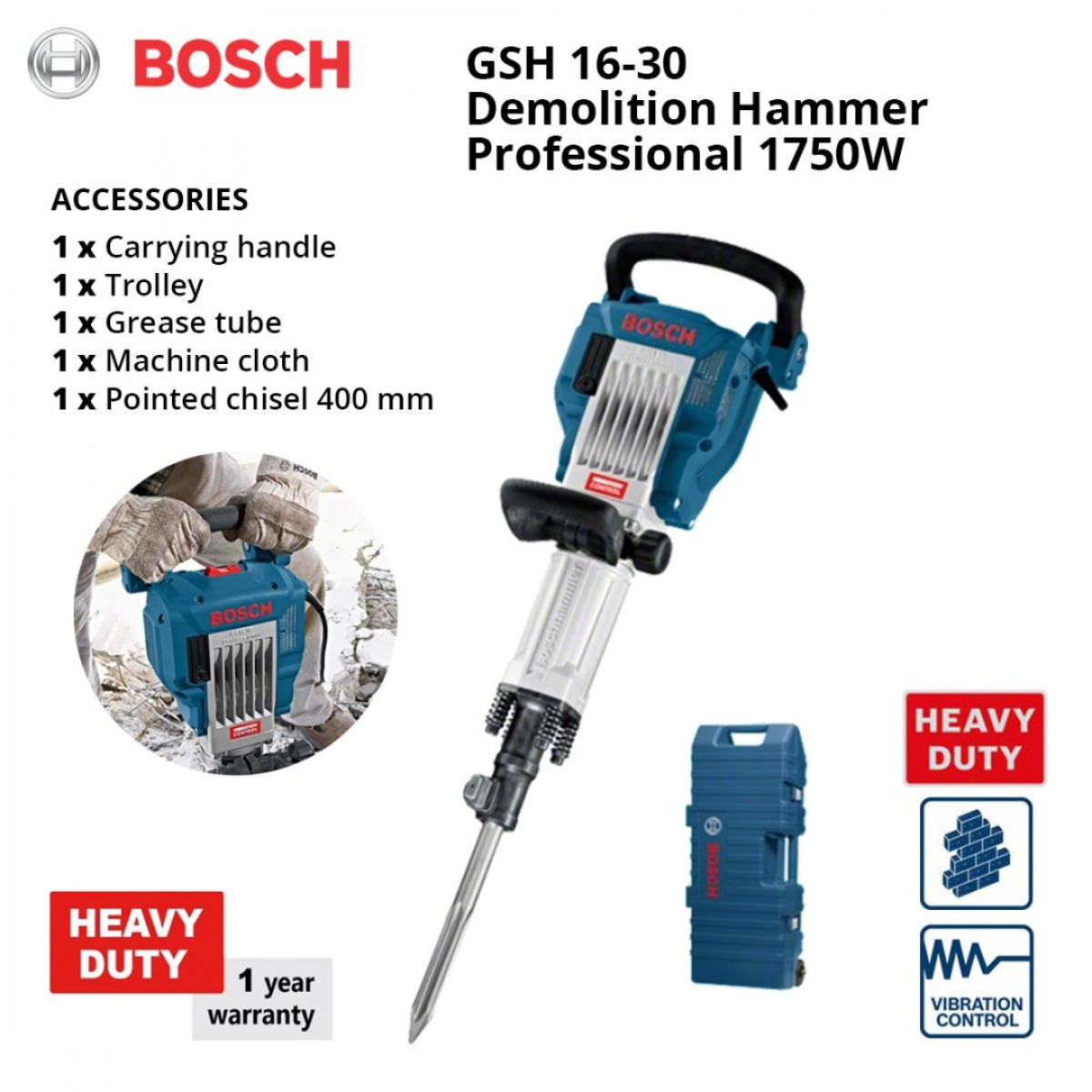 Bosch GSH 1630 Demolition Hammer Professional 1750W