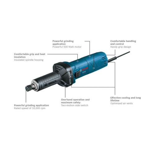 Bosch GGS 5000L Straight Grinder Professional 500W