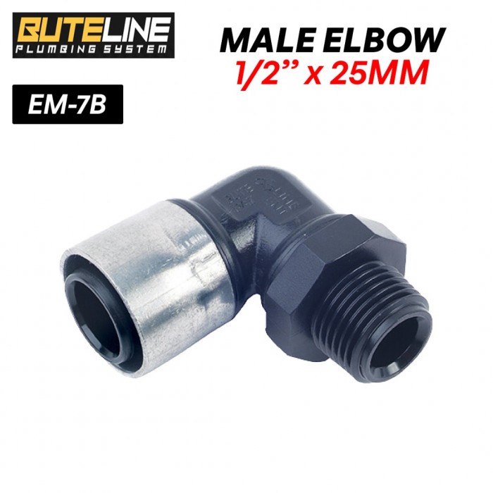 Buteline Fittings Male Bend Elbow 25MM x 1/2" (PE) EM-7B