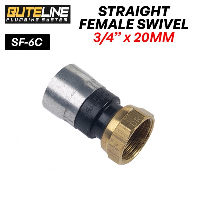 Buteline Fittings Straight Female Swivel 20MM x 3/4" (PE) SF-6C
