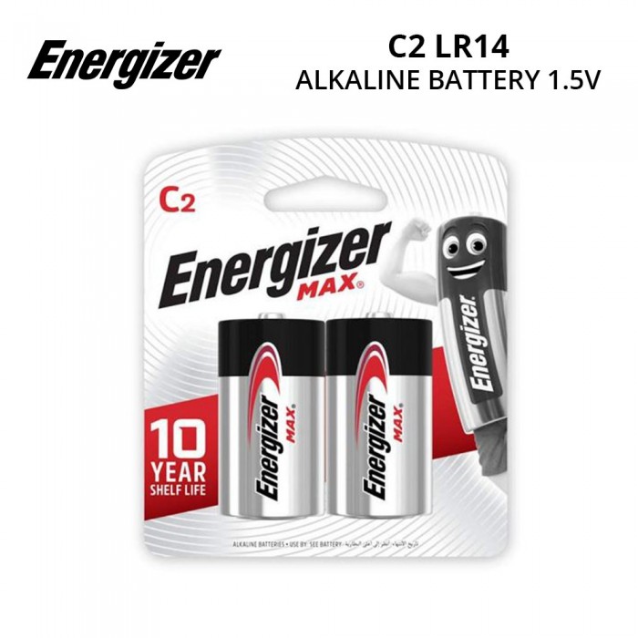 Energizer Max Alkaline Battery 1.5V C2 (2 PCS)