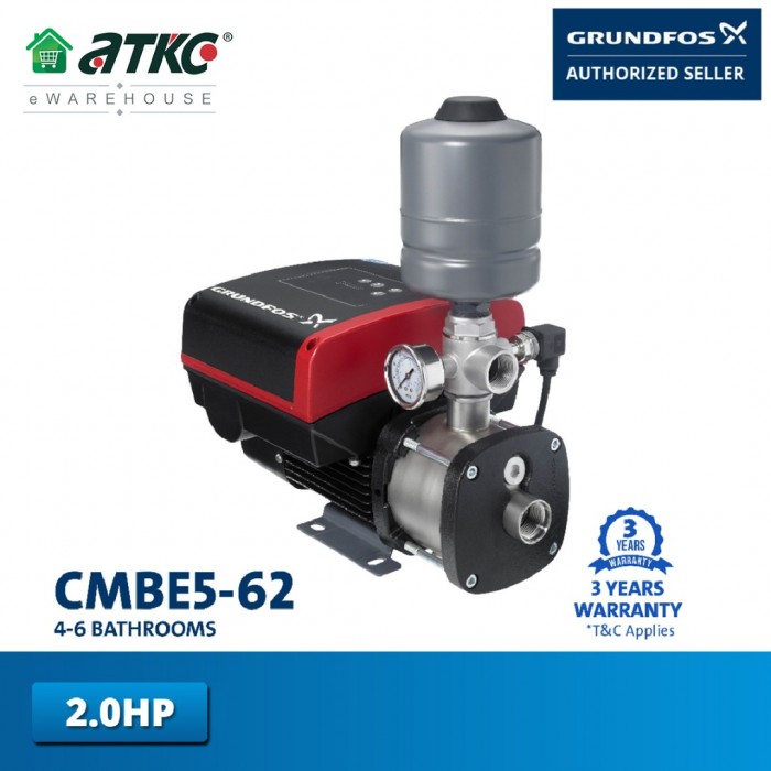Grundfos CMBE5-62 Home Water Pressure Booster Pump 2.0HP