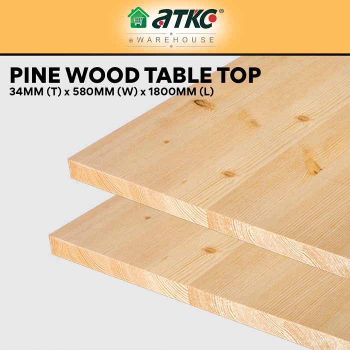 Home Store Pine Wood Timber Table Top Smooth Planed Eased Four Edges (E4E) 34MM (T) x 580MM (W) x 1800MM (L) 