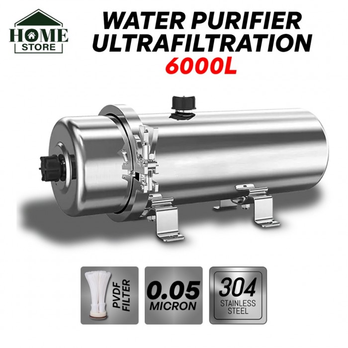Home Store SUS304 Stainless Steel Whole House PVDF Ultrafiltration Membrane Drinking Water Purifier Water Filter System 6000L - Eco Horizontal
