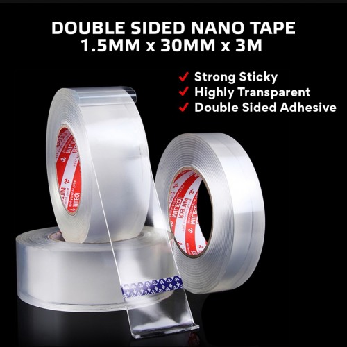 DC-U101A | Extra Strong Double-Sided Tape | Heavy Duty Double-Sided Tape |  Permanent Mounting and Bonding | Clear Double-Sided UPVC Tape 