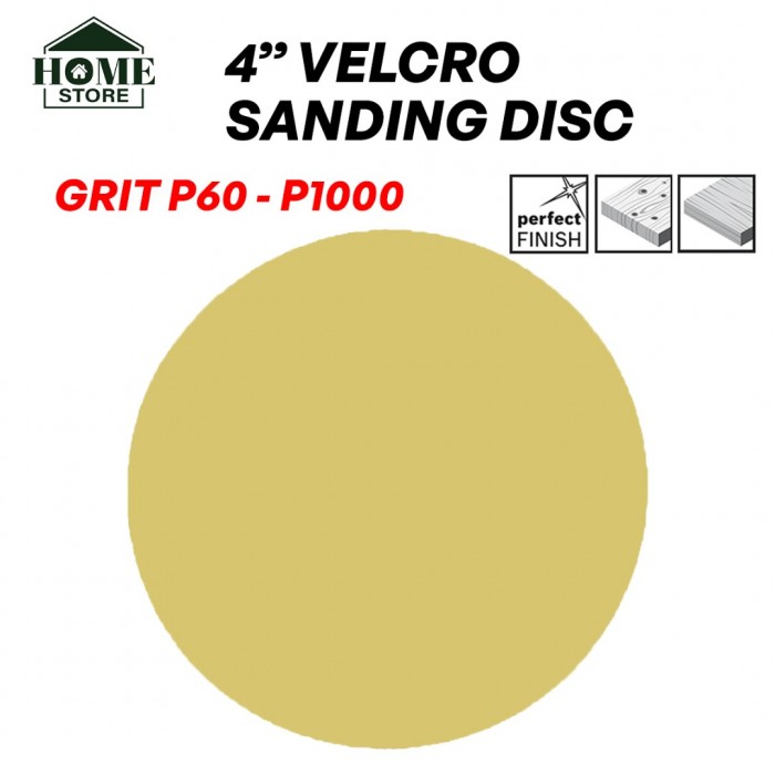 1PC Home Store Aluminium Oxide Velcro Sanding Disc Grit Size P60-P1000 100MM (4'')
