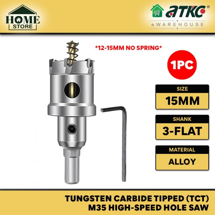 Home Store Tungsten Carbide Tipped (TCT) M35 High-Speed Hole Saw 15MM