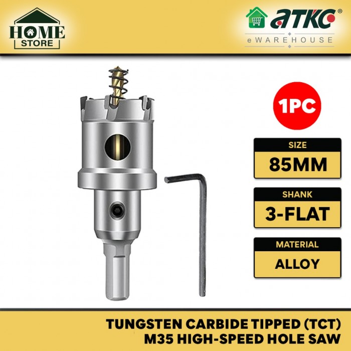 Home Store Tungsten Carbide Tipped (TCT) M35 High-Speed Hole Saw 85MM