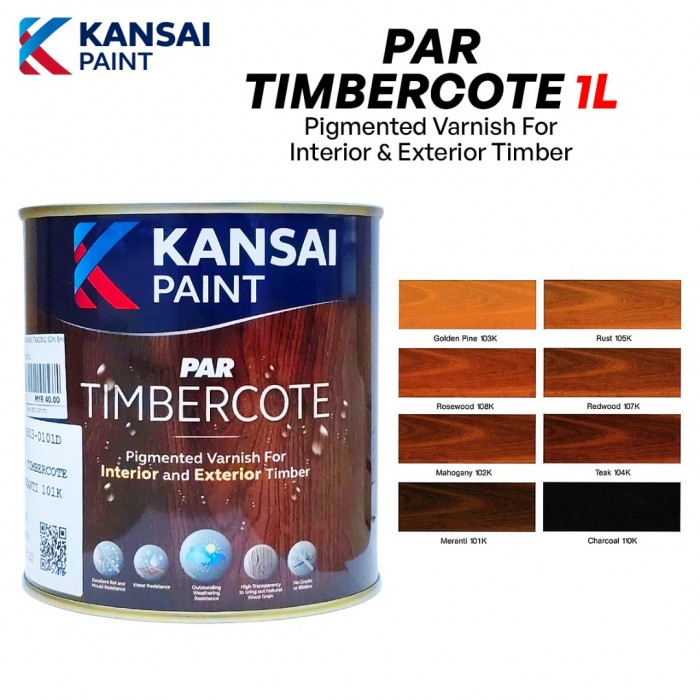 Kansai Paint Par Timbercote Alkyd-Based Varnish For Interior & Exterior Wood Timber 1L