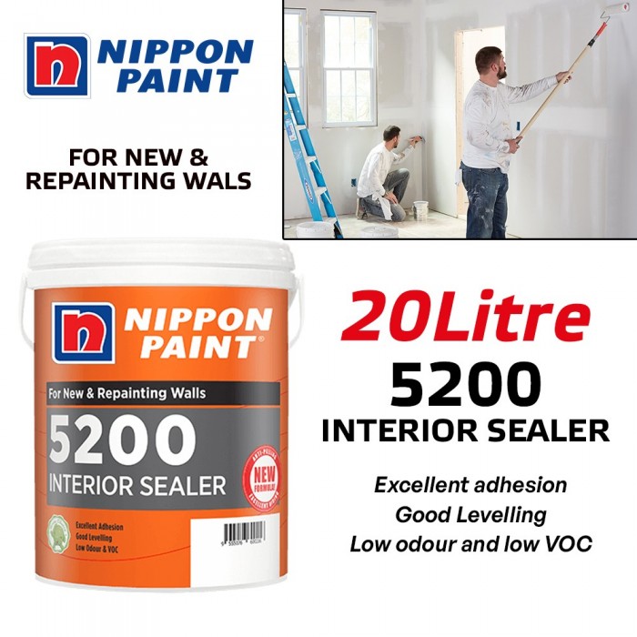 Nippon Paint 5200 Interior Sealer For New & Repainting Walls 20L