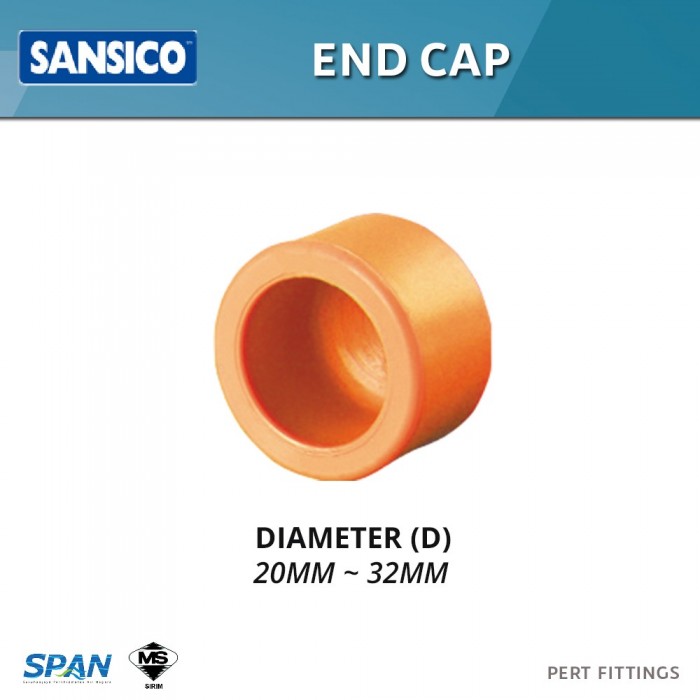 Sansico Fittings PECP25 End Cap 25MM (D)