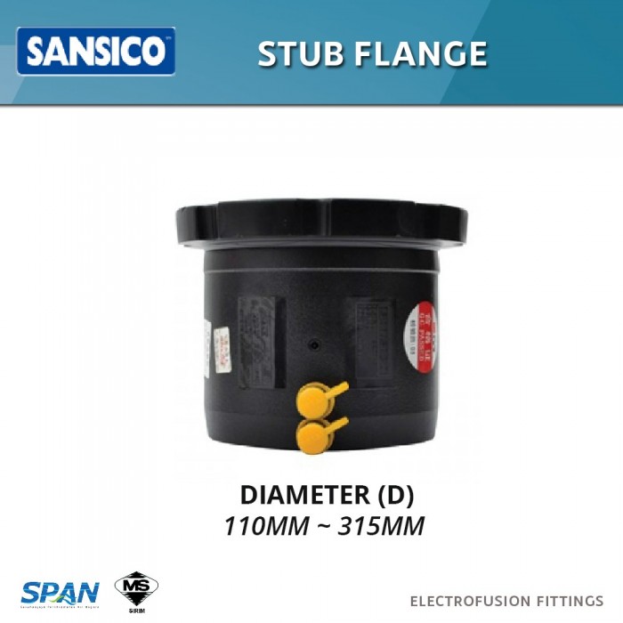 Sansico Electrofusion Fittings SSF 110 Stub Flange 110MM