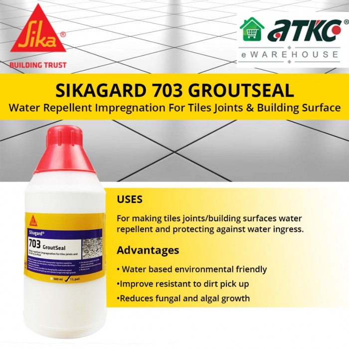 Sikagard 703 Groutseal Water Repellent Impregnation For Tiles Joints & Building Surface 1L