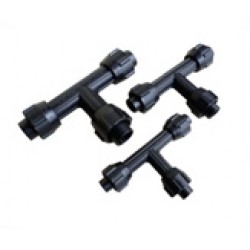 Hansen Fittings HET 32 Equal Tee 32MM x 32MM x 32MM - Black