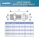 Hansen Fittings HMTA 20.1/2 Male Thread Adaptor 20MM x 1/2'' - Black Hansen Fittings HMTA 20.1/2 Male Thread Adaptor 20MM x 1/2'' - Black