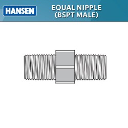 Hansen Fittings HEN½.½ Equal Nipple ½" x ½"