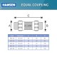 Hansen Fittings HEC 25 Equal Coupling 25MM x 25MM - Black