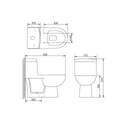 Inno Sericite WC1018 Athena Washdown One Piece Water Closet (WHITE)
