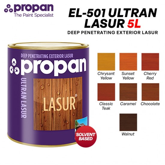 Propan Paint Ultran Lasur EL-501 Deep Penetrating Exterior Lasur Wood Care 5L (Solvent-Based) Propan Paint Ultran Lasur EL-501 Deep Penetrating Exterior Lasur Wood Care 5L (Solvent-Based)