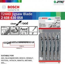 Bosch #2608630058 T244D Jigsaw Blade For Wood 100MM (L) x 5PCS