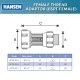 Hansen Fittings HFTA 25.3/4 Female Thread Adaptor 25MM x 3/4'' - Black
