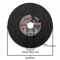 Bosch SA 60 T BF Cutting Disc Stainless Steel 4" 105MM (D) x 1MM (T) x 16MM (AS) -2608607414