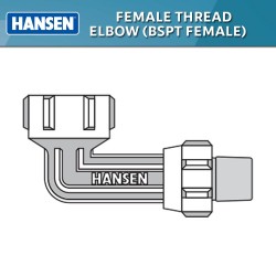 Hansen Fittings HFTE 32.1 Female Thread Elbow 32MM x 1" - Black