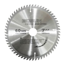 Bosun TCT Circular Saw Blade Wood Cutting Disc 7" 180MM (D) x 60T x 3MM (T) x 25MM (BD)