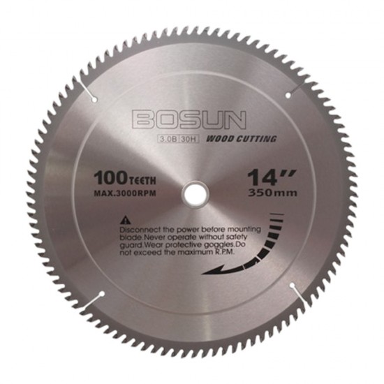 Bosun TCT Circular Saw Blade Wood Cutting Disc 14" 350MM (D) x 100T x 3MM (T) x 30MM (BD) Bosun TCT Circular Saw Blade Wood Cutting Disc 14" 350MM (D) x 100T x 3MM (T) x 30MM (BD)