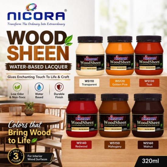 Nicora WoodSheen Water-based Lacquer 320ML Nicora WoodSheen Water-based Lacquer 320ML