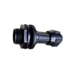 Hansen Fittings HTC 25.3/4 Tank Connector 25MM x 3/4'' - Black