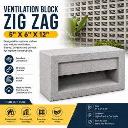 Ventilation Block 5" (W) x 6" (H) x 12" (L) - Zig-Zag