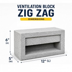 Ventilation Block 5" (W) x 6" (H) x 12" (L) - Zig-Zag