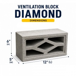 Ventilation Block 5" (W) x 6" (H) x 12" (L) - Diamond