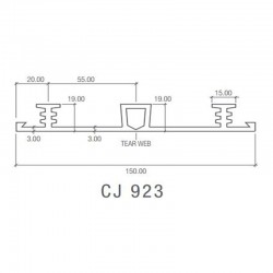 Corkjoint® Style CJ 923 Sure-Stop® PVC Waterstop (International Profiles) External Expansion 150MM (W) x 20M (L) (ORANGE)