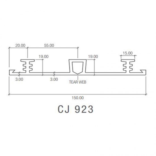 Corkjoint® Style CJ 923 Sure-Stop® PVC Waterstop (International Profiles) External Expansion 150MM (W) x 20M (L) (ORANGE) Corkjoint® Style CJ 923 Sure-Stop® PVC Waterstop (International Profiles) External Expansion 150MM (W) x 20M (L) (ORANGE)