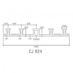 Corkjoint® Style CJ 924 Sure-Stop® PVC Waterstop (International Profiles) External Expansion 200MM (W) x 20M (L) (ORANGE)