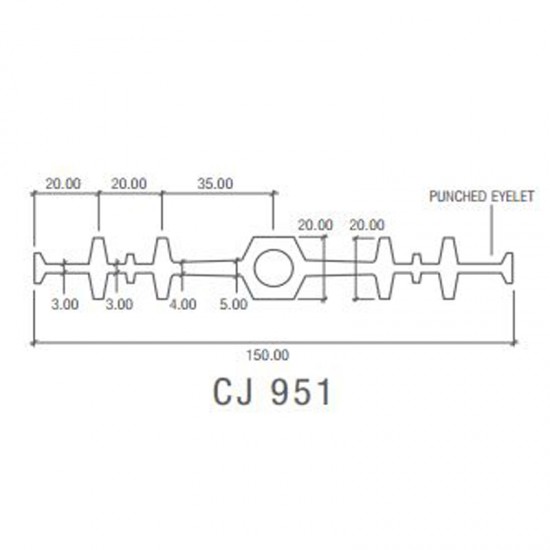 Corkjoint® Style CJ 951 Sure-Stop® PVC Waterstop (International Profiles) Internal Expansion 150MM (W) x 20M (L) (ORANGE)