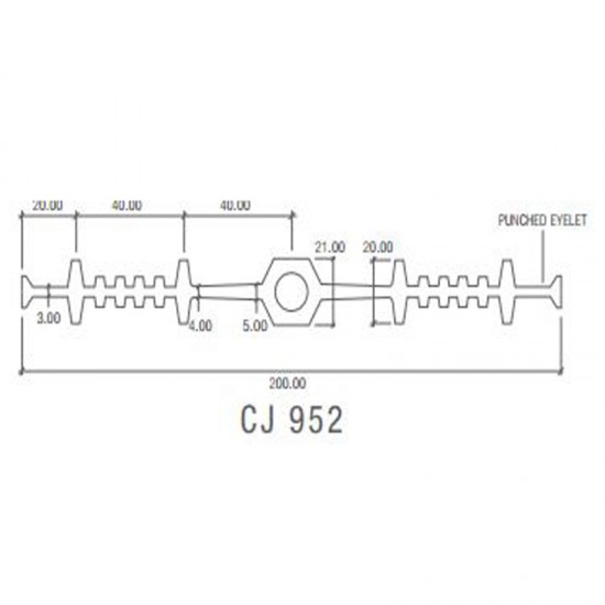 Corkjoint® Style CJ 952 Sure-Stop® PVC Waterstop (International Profiles) Internal Expansion 200MM (W) x 20M (L) (ORANGE)