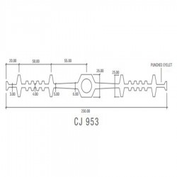 Corkjoint® Style CJ 953 Sure-Stop® PVC Waterstop (International Profiles) Internal Expansion 250MM (W) x 15M (L) (ORANGE)