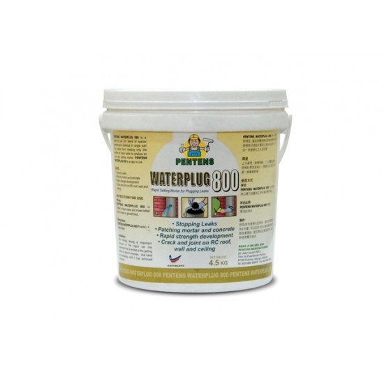 Pentens Waterplug T-800 Rapid Setting Mortar for Plugging Leaks 20KG Pentens Waterplug T-800 Rapid Setting Mortar for Plugging Leaks 20KG