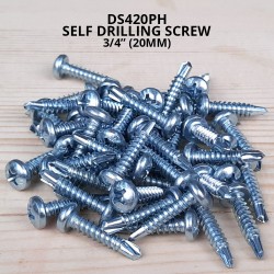 Self Drilling Screw DS420PH(ZP) #8 x 3/4" (20MM) Zinc Plated Pan Head (50PCS/PKT)