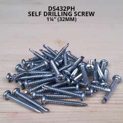 Self Drilling Screw DS432PH(ZP) #8 x 1¼" (32MM) Zinc Plated Pan Head (50PCS/PKT)